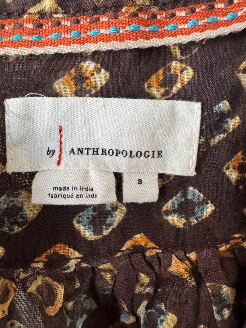 Anthropologie Pamela Brown Motif Printed Blouse - Picture 4 of 5